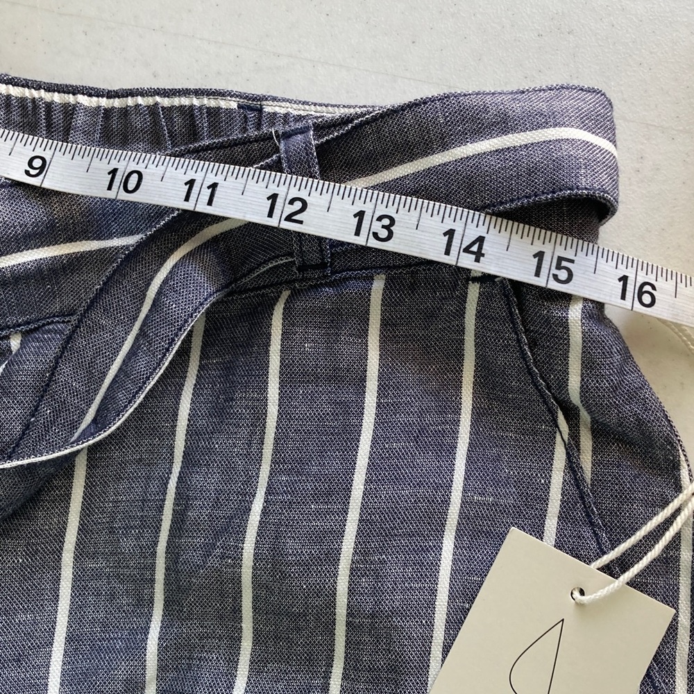 Joie Charcoal & White Striped Wide Leg Trousers - Picture 7 of 8